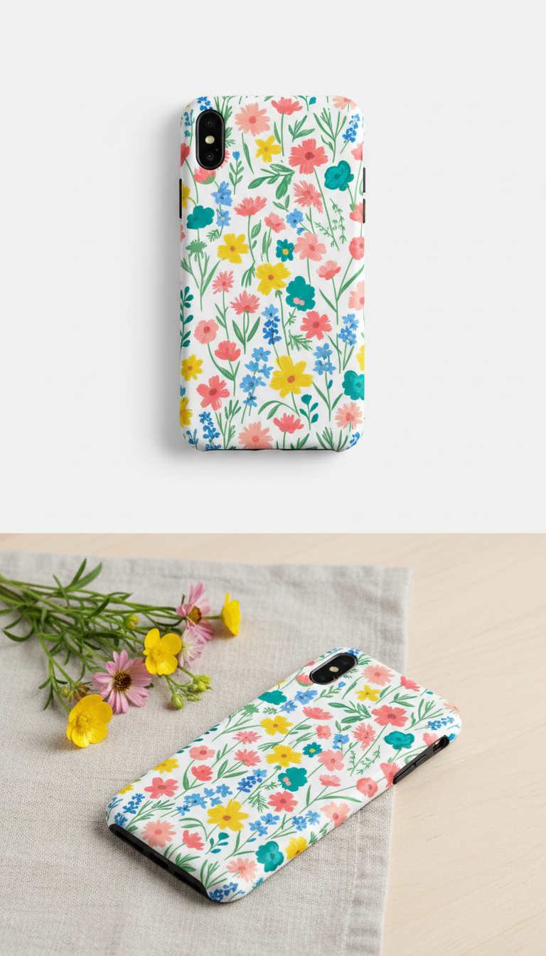Multicolor Wildflower Print Phone Case
